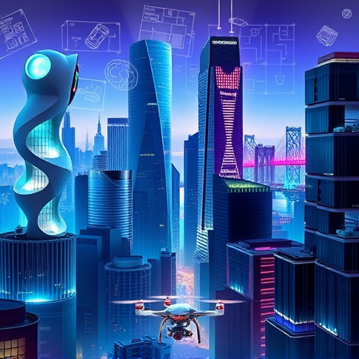 A vibrant digital artwork showcasing the iconic skyline of Newark, New Jersey, featuring a playful and stylized interpretation of its most renowned architecture companies. The scene is set during golden hour, with warm sunlight illuminating a diverse array of buildings—from sleek modern skyscrapers with glass facades reflecting the city’s dynamic energy, to historic brick structures that add charm and character. Subtle whimsical touches include exaggerated rooftop gardens overflowing with colorful plants, tiny animated drones buzzing around, and amusingly oversized architectural plans fluttering like paper airplanes around the buildings. A cheerful, abstract map subtly overlays the background, pinpointing the headquarters of prominent Newark architecture firms with tiny, lively icons—such as little sculptures, drafting tools, and miniature helmets—that evoke creativity and innovation. The atmosphere exudes a tone of professional ingenuity mixed with a playful zest, inviting viewers to explore Newark’s architectural landscape with a sense of curiosity and personality. The environment combines a bustling cityscape with a slightly exaggerated, surreal twist to emphasize the vibrancy and ingenuity of the architectural scene. The background skyline is softened with a warm, muted color palette of amber, deep orange, soft blues, and hints of forest green, creating a welcoming yet energetic mood. The overall art style is 'DigitalArt,' with crisp lines, vibrant hues, and subtle textures that give depth and life to the scene, making it perfect as a striking and memorable blog cover image that celebrates Newark's architecture with a fun, creative edge.