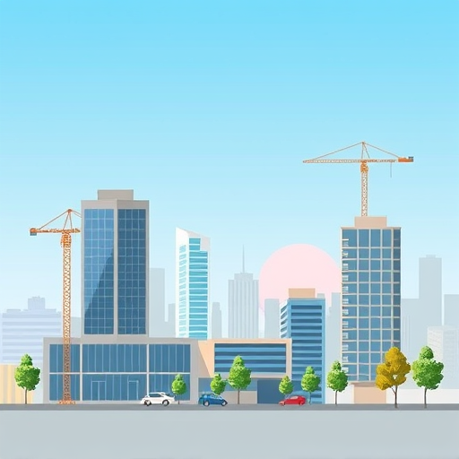 A vibrant, futuristic cityscape showcasing the top trending home styles in 2025, with sleek, eco-friendly architectural marvels inspired by organic shapes and cutting-edge technology. Picture a skyline bustling with innovative dwellings: soaring modular residences with cascading rooftop gardens, transparent solar-paneled walls shimmering in a subtle emerald and azure palette. Hovering drones and autonomous transport pods weave between buildings, adding a lively, dynamic atmosphere. The foreground features a playful park area with multi-layered walkways, whimsical LED lampposts that pulse gently in sync with the environment, and a community space filled with modular furniture that adapts to user needs. Quirky details include floating plant clusters with bioluminescent blooms, stylized holographic projections simulating natural elements like waterfalls and wind patterns, and small robots tending to urban gardens, giving a lively, animated feel. The environment's background reveals a sprawling, interconnected metropolis with elevated pathways and floating platforms, all rendered in sharp, angular shapes characteristic of Futurism, with a color palette of cool blues, vibrant teals, metallic silvers, and pops of bright neon pink and orange to evoke excitement and innovation. The overall mood is optimistic, energetic, and forward-looking, blending sleek futurism with a touch of playful curiosity—perfect for a blog cover that embodies the exciting evolution of residential design in 2025.