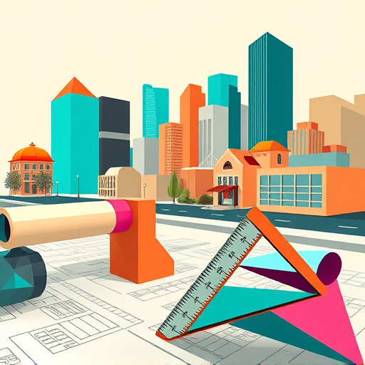 A sleek, modern architectural scene highlighting contemporary architects working in Paramus, New Jersey. The image showcases an eye-catching skyline with innovative building designs, featuring glass facades that reflect a vibrant afternoon sky filled with soft pastel hues of pink, lavender, and sky blue. Among the structures, playful touches such as rooftop gardens with quirky geometric planters and tiny wind turbines add personality. An abstract, stylized blueprint unfurls in the foreground, accented with colorful digital annotations, hinting at the creative process. The environment blends lush greenery with manicured urban landscaping, intertwining nature with cutting-edge architecture, symbolized by whimsical trees with unusually shaped leaves or brightly colored flowers growing alongside the buildings. In the background, a subtle nod to Paramus’s suburban charm is integrated via small commercial storefronts and streamlined shopping malls with modern signage. The mood is professional yet lively, emphasizing innovation and community vibrancy. To enhance the fun, floating drone cameras with tiny propellers hover near the structures, capturing the scene from different angles, adding a sci-fi touch. The entire composition employs a vivid, bright digital art style, with a carefully curated color palette of cool blues, vibrant greens, and warm accents to evoke optimism and forward-thinking. The image exudes a sense of creative energy, blending high-tech aesthetics with a playful twist, perfect for a blog cover about contemporary architecture in Paramus, New Jersey.