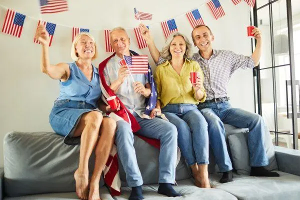 group of people celebrating independence day