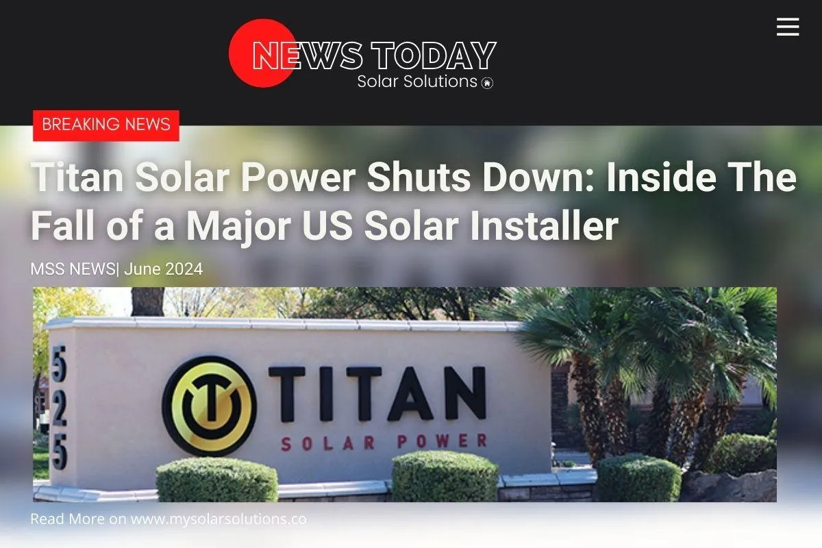 Titan Solar Installer Goes Out of Business