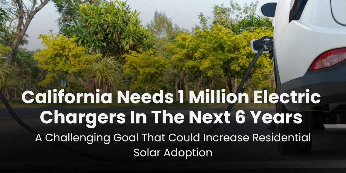 A graphical representation of California's electric vehicle charging stations, highlighting the future goals and the role of residential solar energy in overcoming infrastructure challenges for EV users.