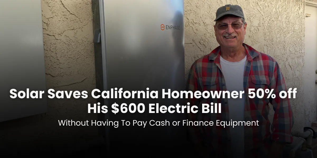 A Southern California homeowner with solar panels on their roof, celebrating the savings from a Power Purchase Program, with a backdrop of the bright summer sun.