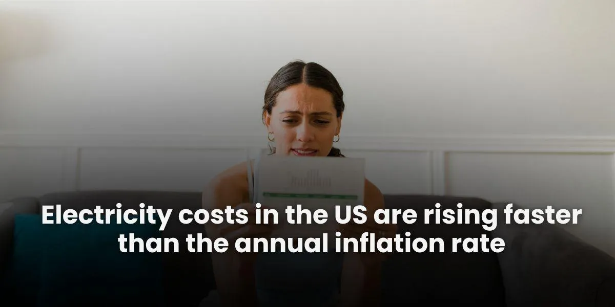 Visual representation of rising electricity prices surpassing inflation trends in America