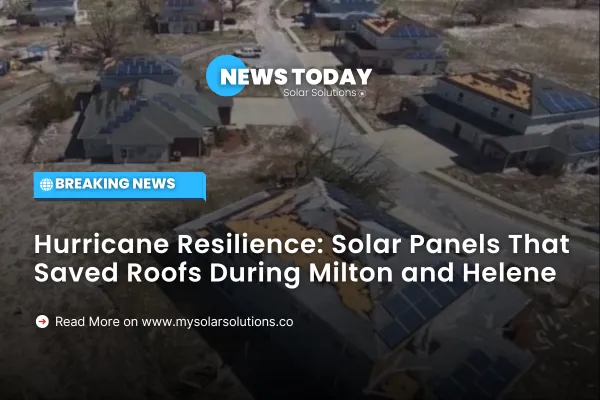 Solar panels firmly installed against a backdrop of stormy skies, symbolizing resilience amid Hurricanes Milton and Helene.