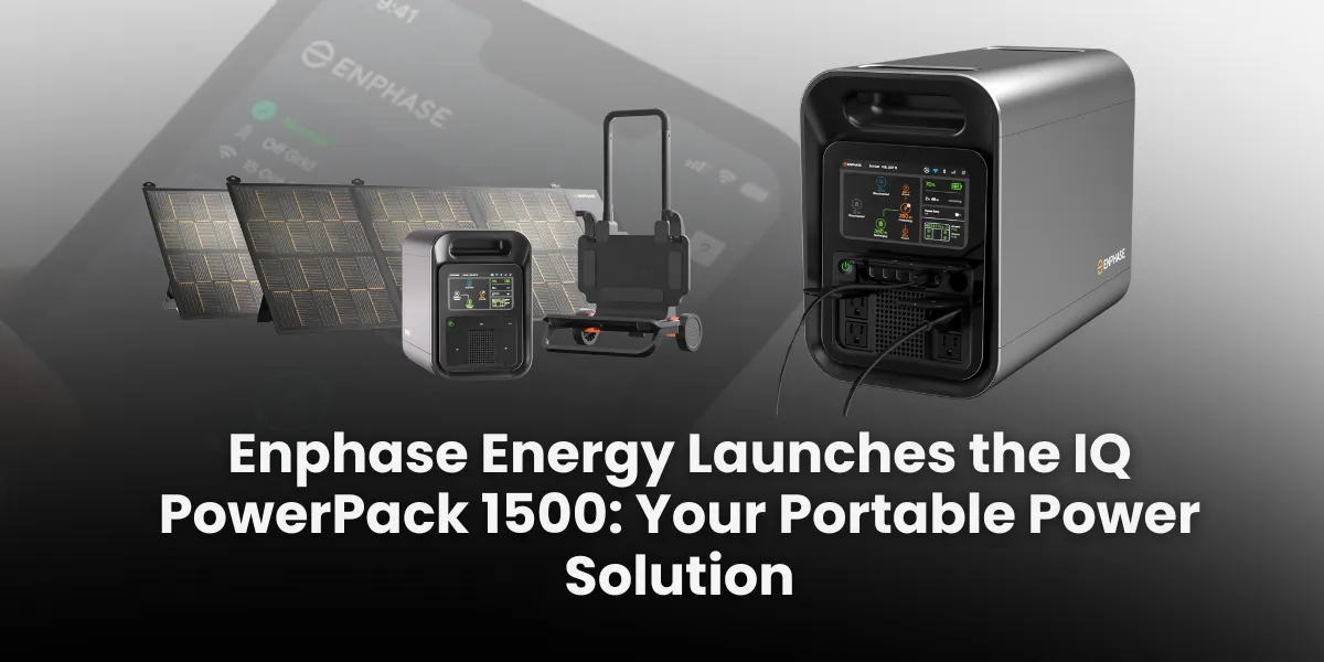 Image of the Enphase IQ PowerPack 1500 portable battery in a scenic outdoor setting, showcasing its design and versatility