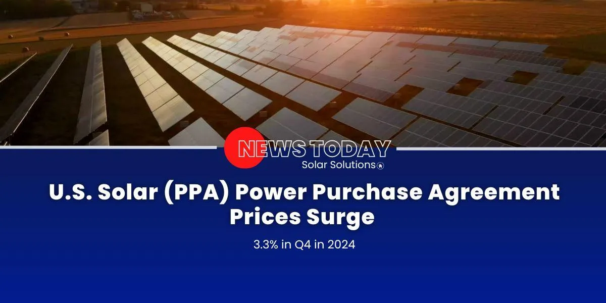 U.S. Solar (PPA) Power Purchase Agreement Prices Surge 3.3% in Q4 2024