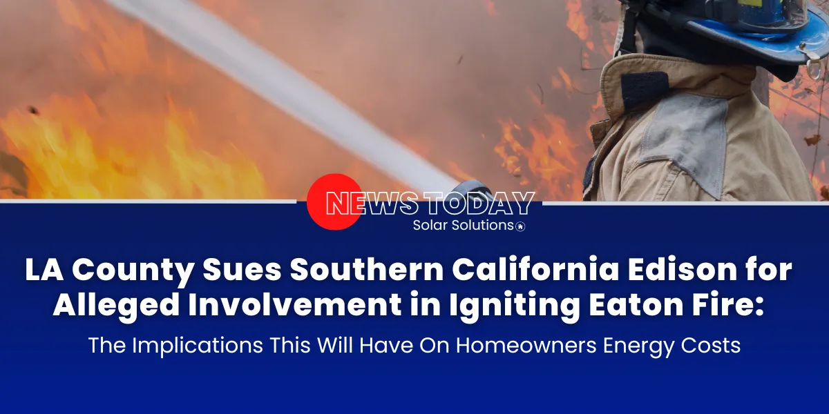A California neighborhood under a dark sky, symbolizing rising electricity costs and frequent power shutoffs. Overlaid text highlights SCE lawsuits and the impact on homeowners.