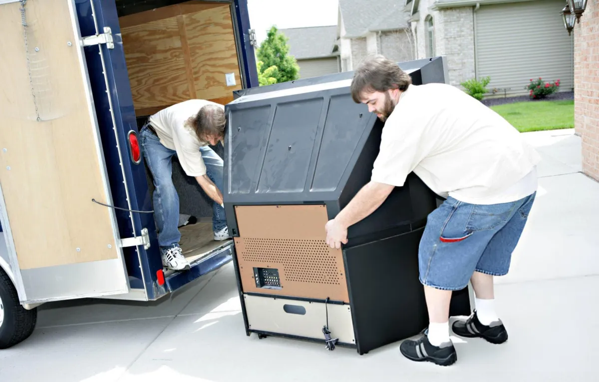 people moving the televesion