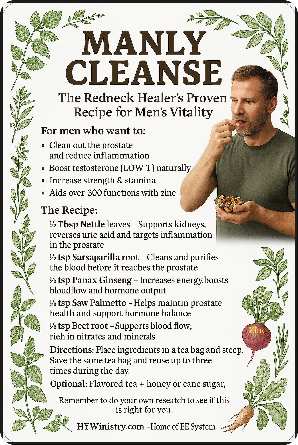 Man, low T, Testosterone, hormones, prostate, low minerals, oregon