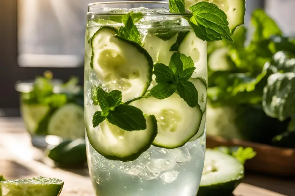 glass of cucumber water