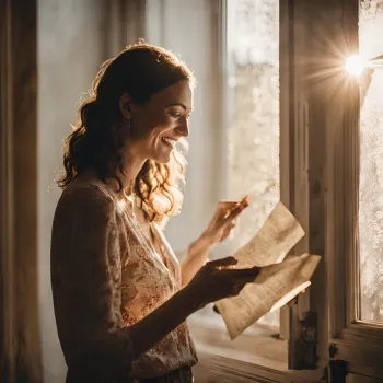 Woman reading daily affirmations