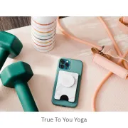 phone, weights & jump rope on table