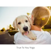 man holding dog
