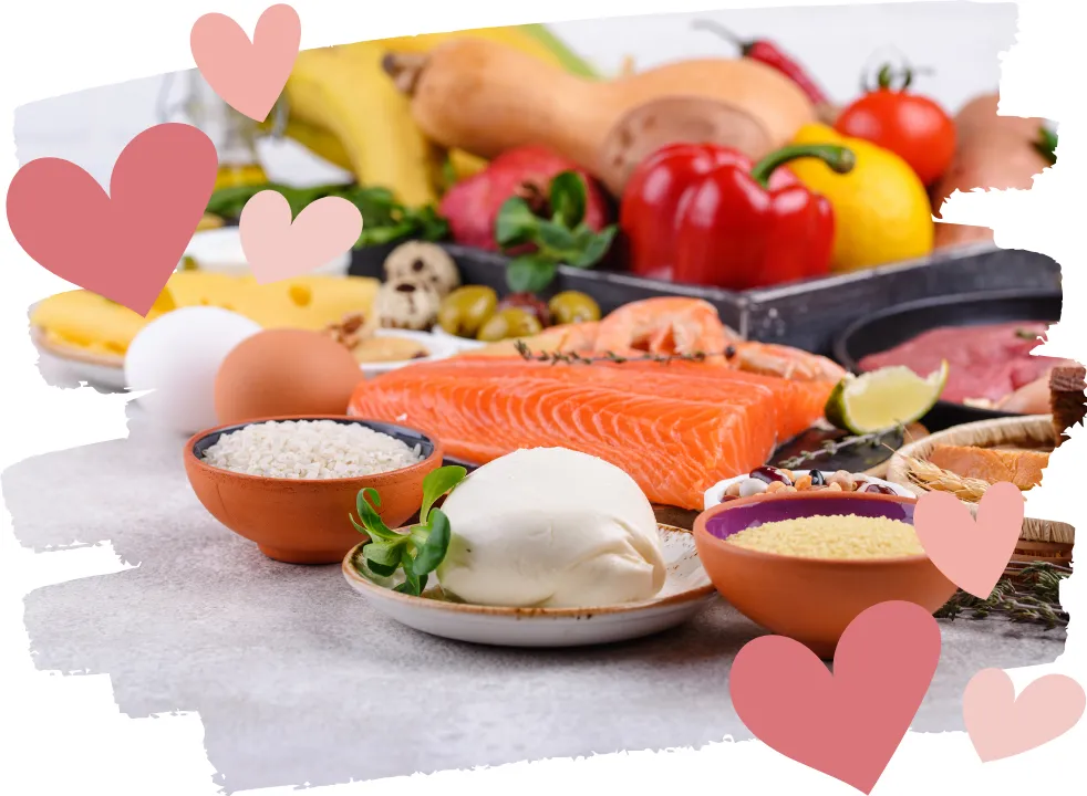 Healthy food for mental and emotional health in perimenopause