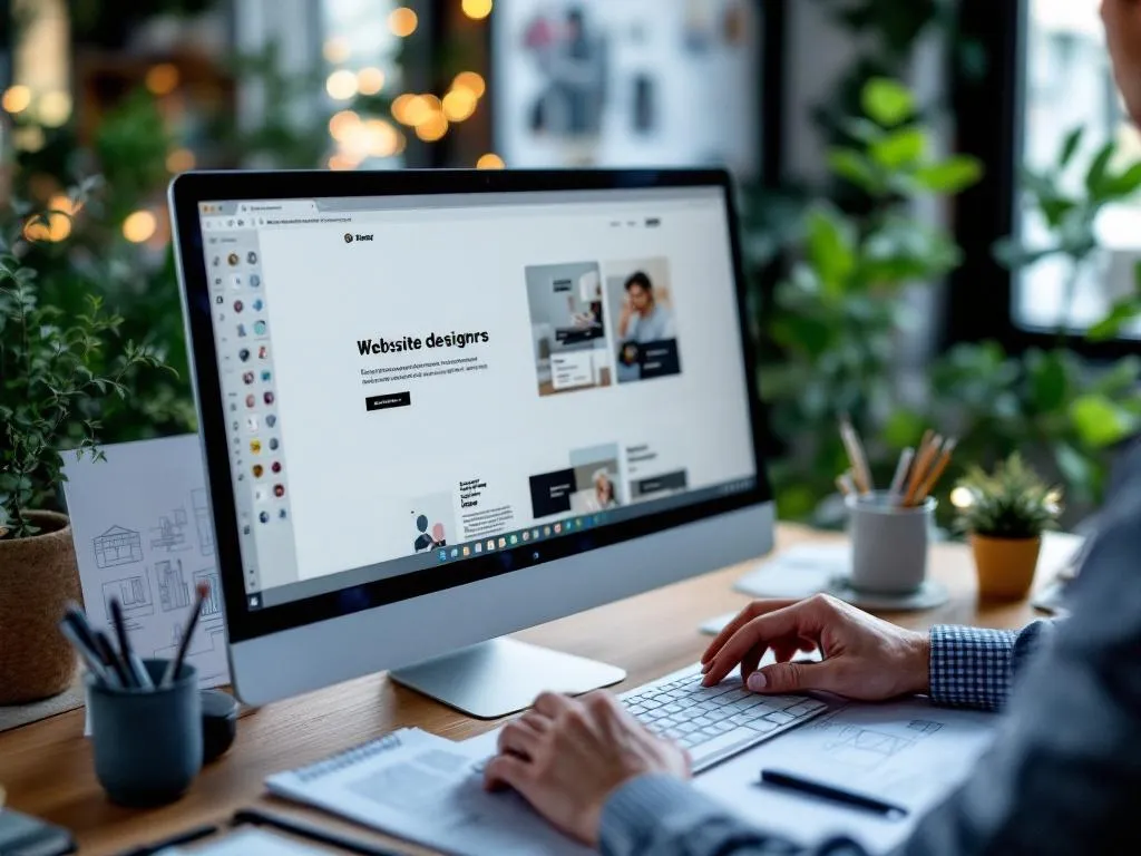 A computer screen displaying a beautifully designed website with a lock icon that is being unlocked by a key labeled 'Exceptional Design'.