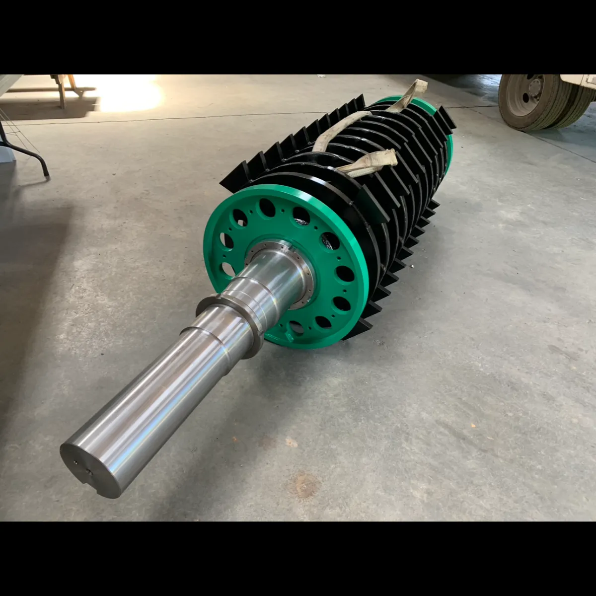 a photo of a long green drill