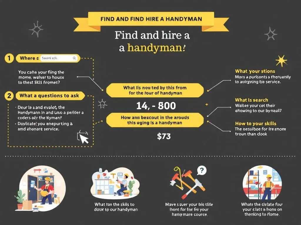 The article features an informative infographic highlighting the process of finding and hiring a handyman. It includes key points such as where to search, what questions to ask, and how to evaluate their skills and reliability. There are also images of handymen at work, providing a visual understanding of the services they offer.