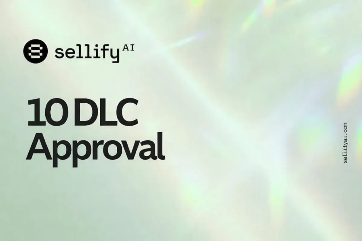 Sellify AI Toll Free Approvalcover page with a holographic light background. The Sellify AI logo appears at the top left, and the text 'Onboarding Guide.' is prominently displayed in bold black font. The website URL sellifyai.com is vertically aligned on the right side