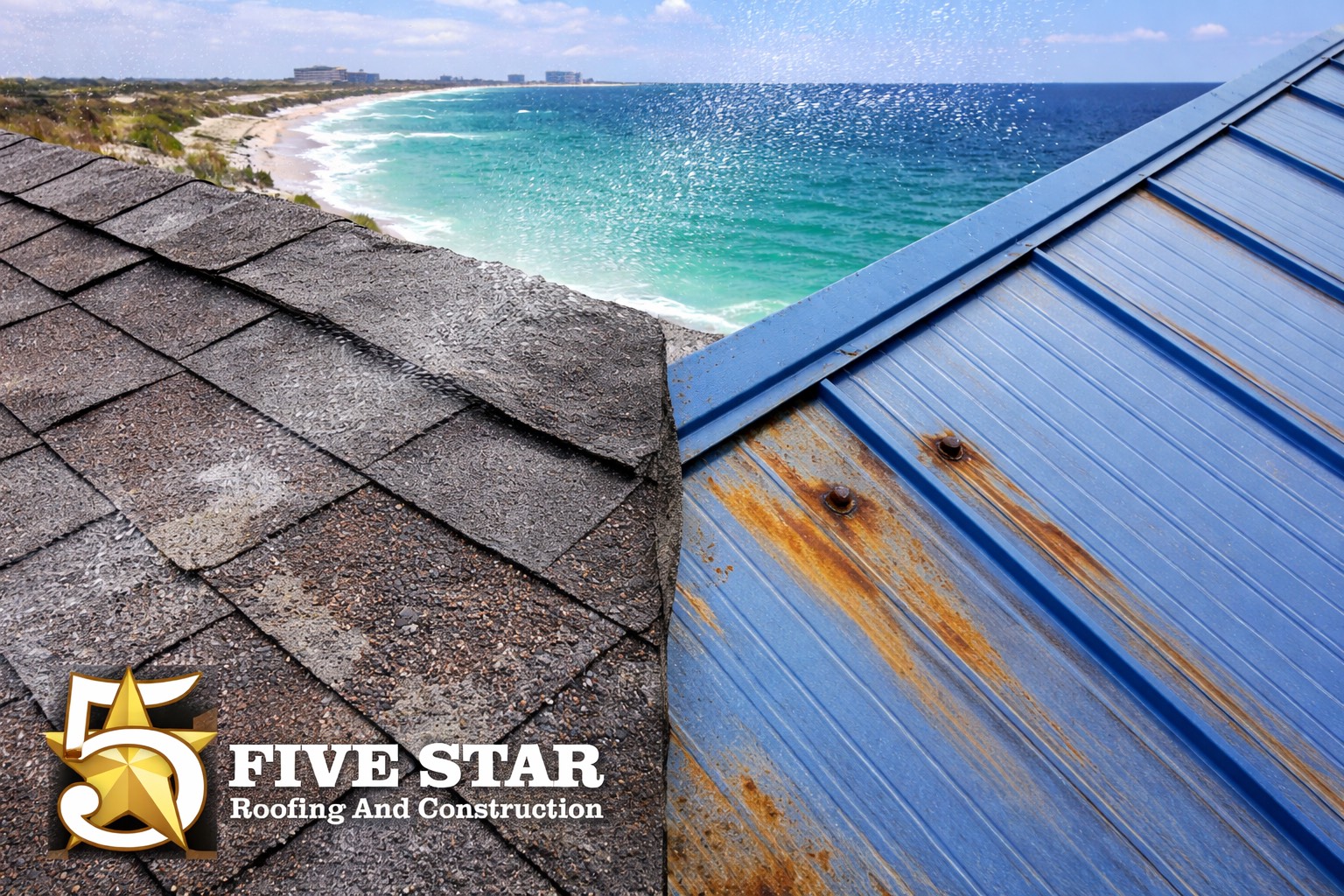 How Salt Air Near the Gulf Affects Shingle and Metal Roof Lifespans