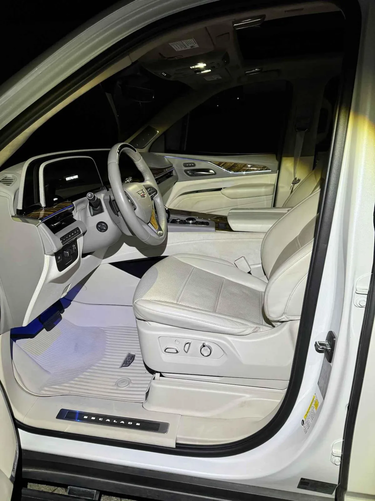 Cleaned interior of a GMC Yukon at Birkdale Village, featuring fresh upholstery and detailed floor mats.