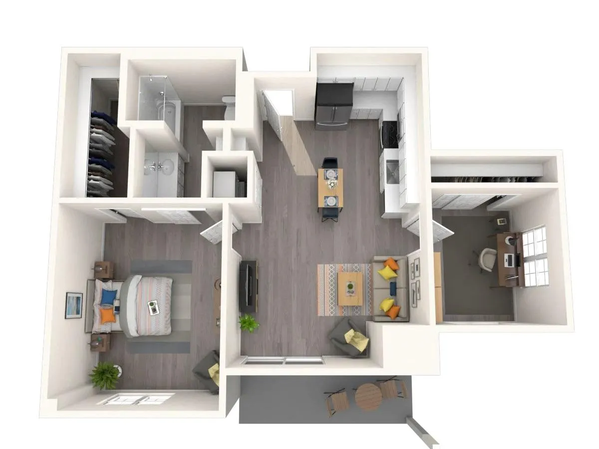 Cottonwood (IL) 1 Bed w. Den 1 Bath 815 SF