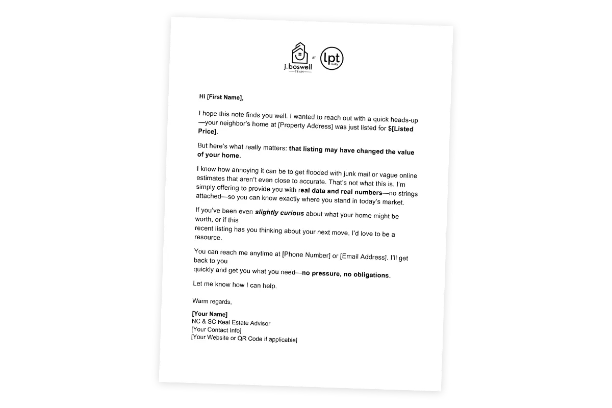 Neighborhood Farming Letter