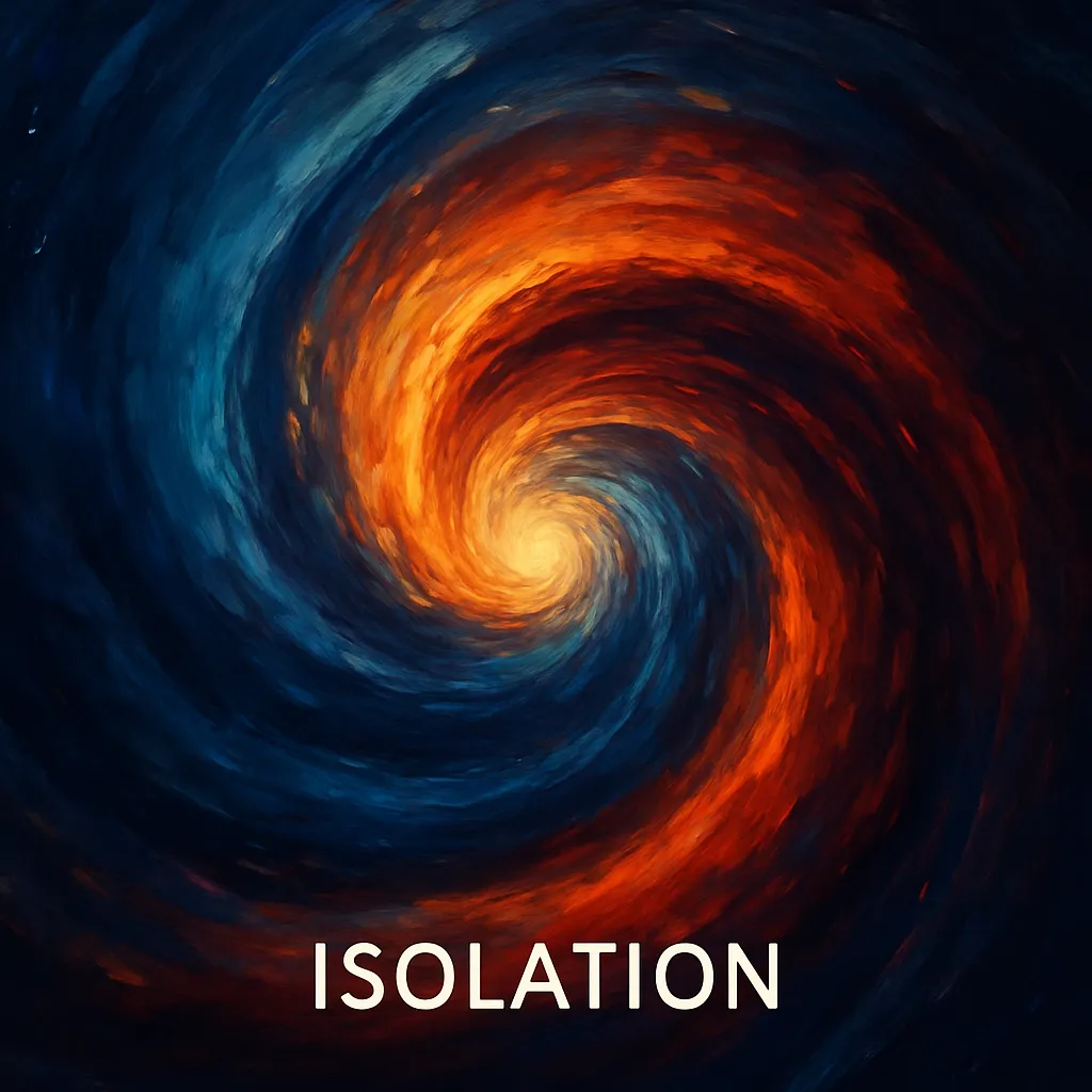 Digital swirl artwork representing leadership isolation, inner disconnection, and invisible expectations in the SWIRL framework.