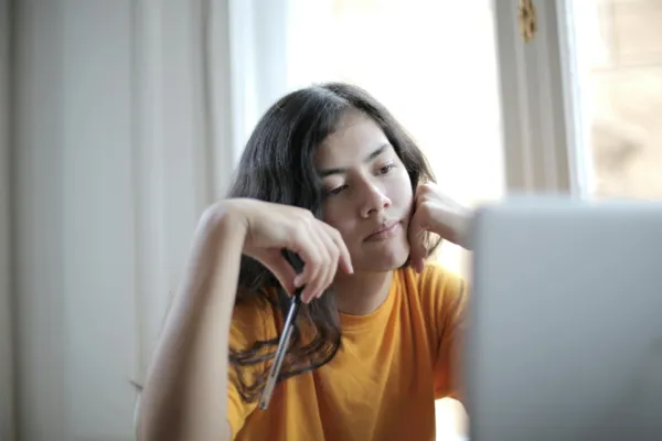 Young student at computer