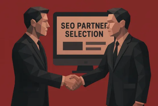 Futuristische Low-Poly-Illustration einer KI-Suchoberfläche, die SEO-Optimierungsservices und die Suchlandschaft 2026 visualisiert.