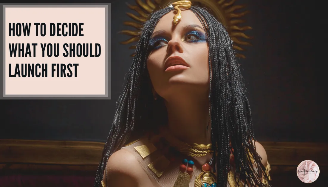 Empowered female entrepreneur symbolising clarity and confidence when deciding what to launch first in business