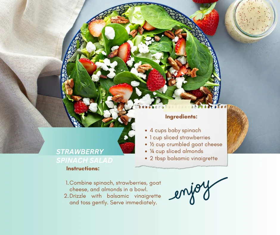 Healthy Strawberry Spinach Salad Recipe