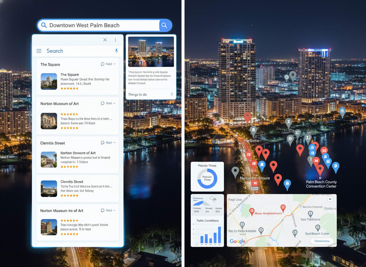 AI SEO agency improving Google search and Maps visibility for West Palm Beach businesses