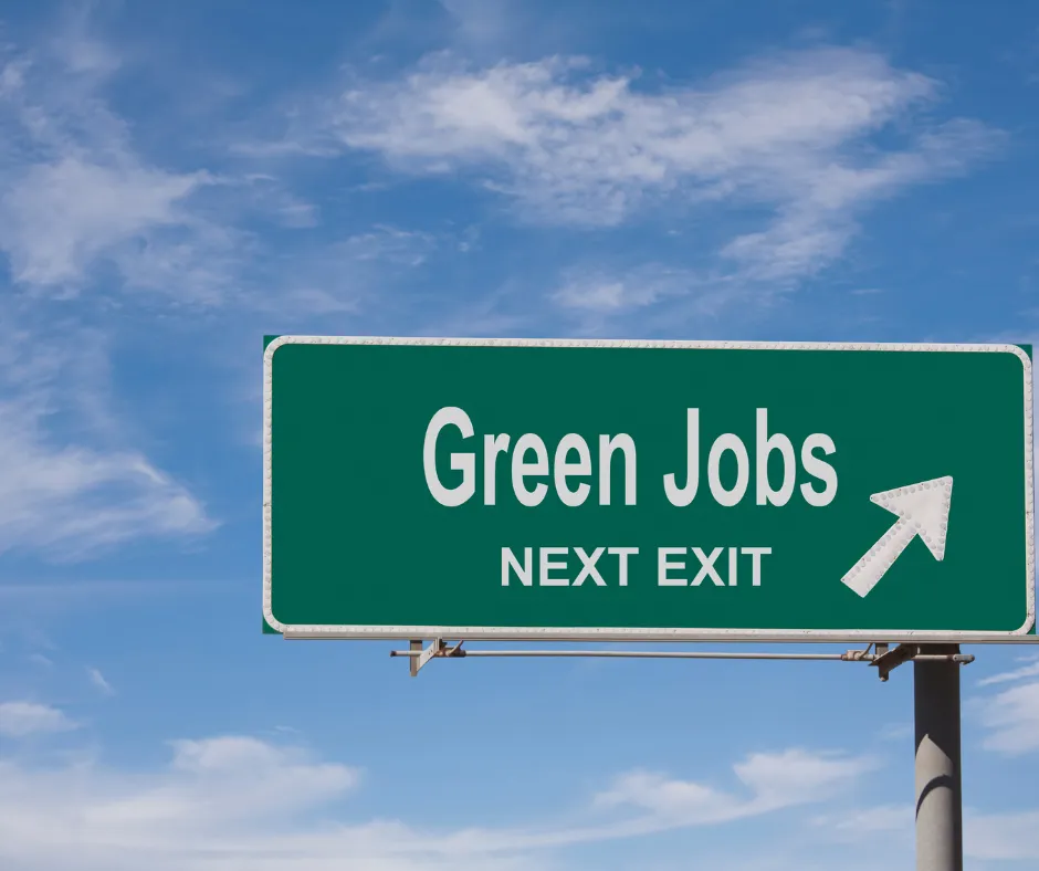 highway sign for green jobs