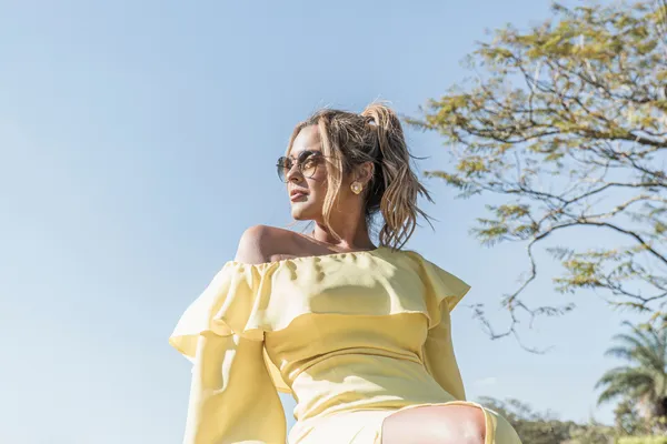 woman with glasses in summer