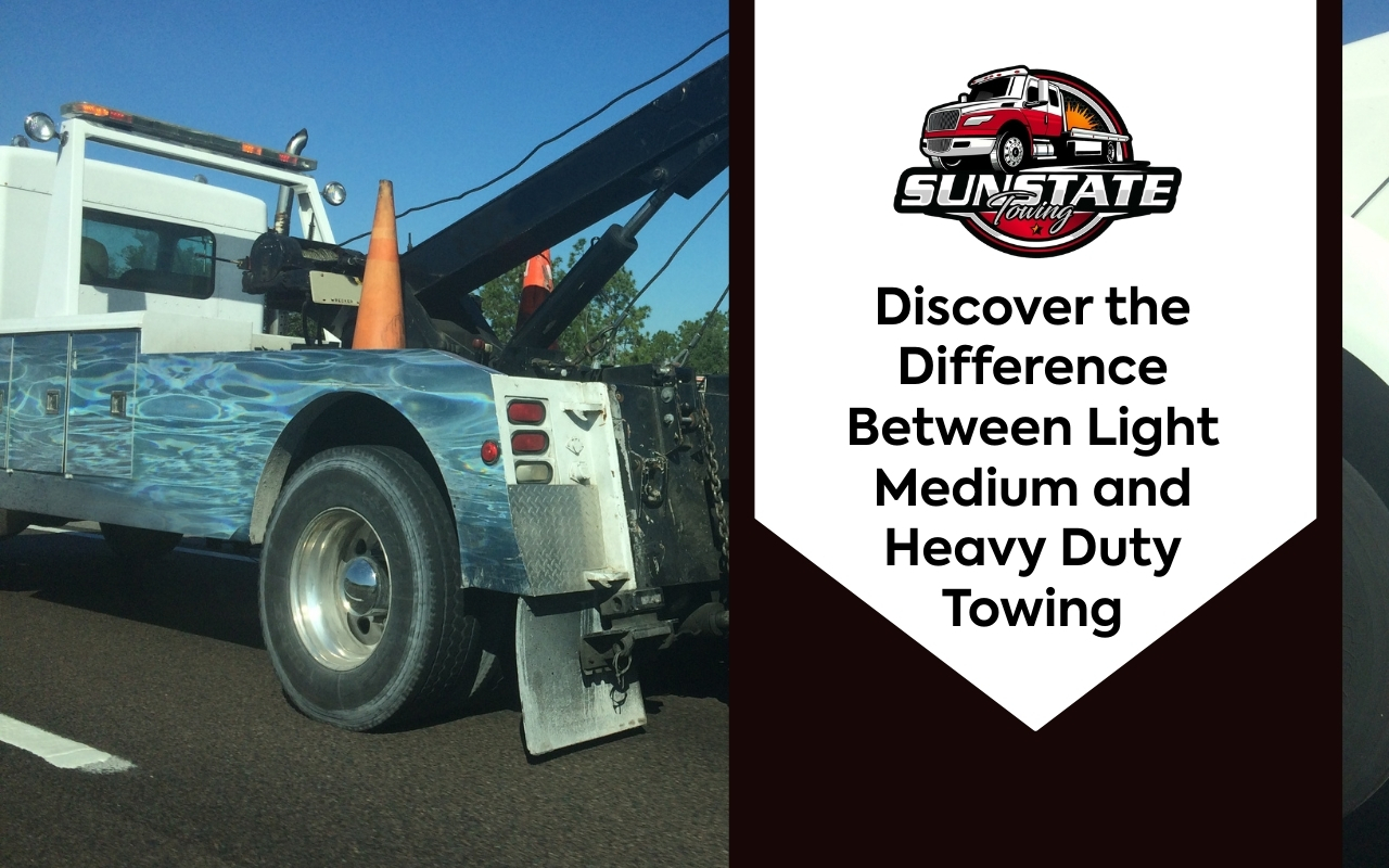 Diagram showing the difference between light medium and heavy duty towing by vehicle size and weight classes.