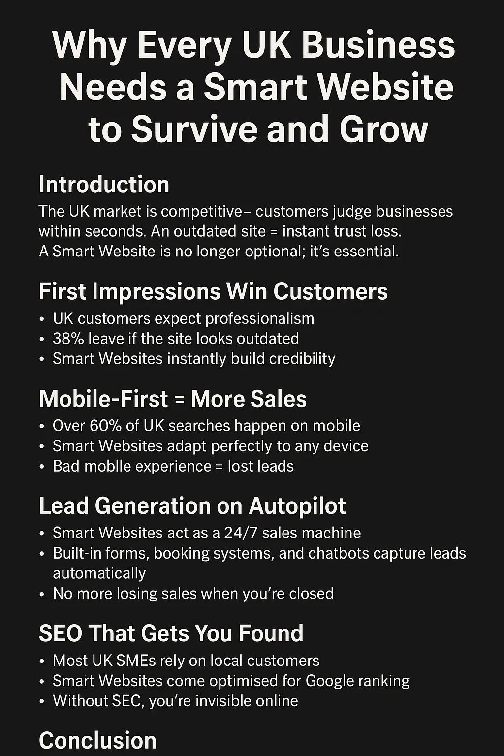 Why Every UK Business Needs a Smart Website to Survive and Grow