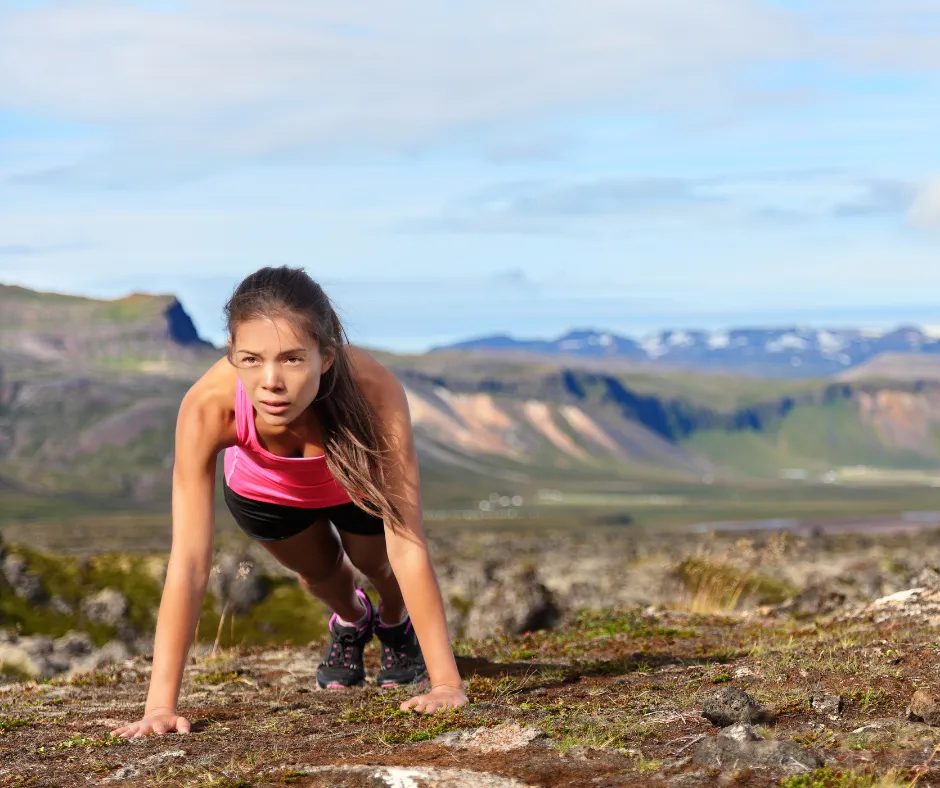 Pushups at a rest stop