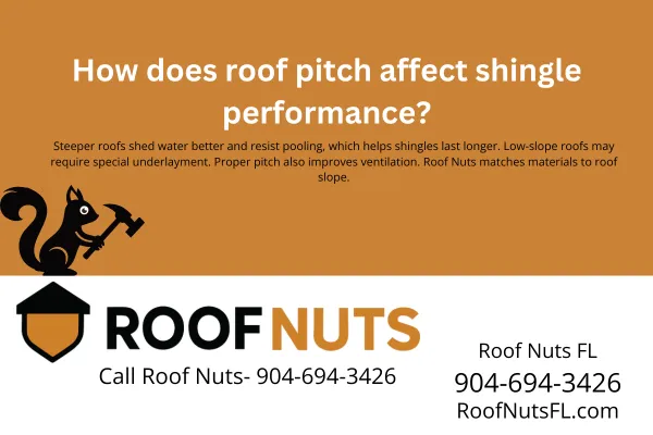 Learn how roof pitch affects asphalt shingle durability, water drainage, and ventilation. Florida homeowners – find out why pitch matters and how Roof Nuts ensures the right fit.