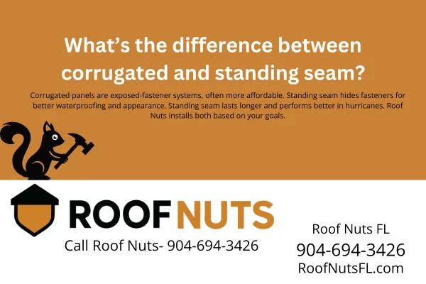 Learn the key differences between corrugated and standing seam metal roofing, especially for Florida homeowners. Find out which metal roof performs better in hurricanes and offers long-term value.