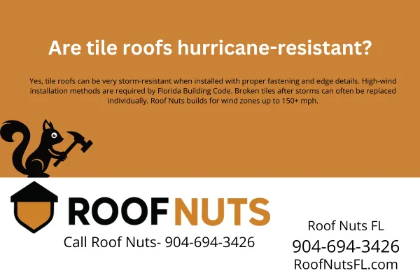 Tile roofs in Florida can withstand hurricanes—if installed right. Learn about wind-rated tile roofing, Florida Building Code requirements, and how Roof Nuts builds tile roofs to handle 150+ mph winds.