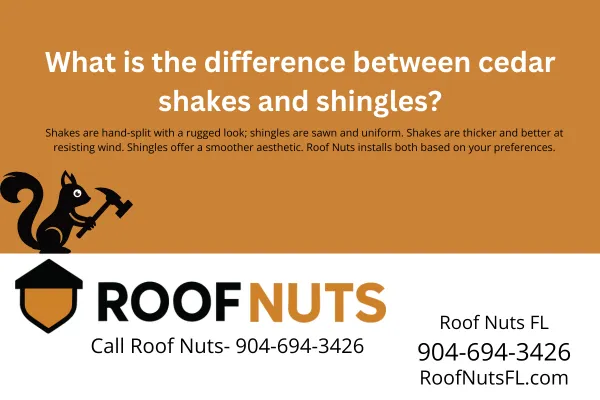Learn the key differences between cedar shakes and shingles. Discover which option offers better wind resistance, appearance, and performance for Florida homes.
