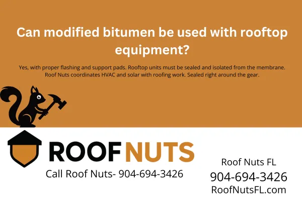 Can modified bitumen be used with rooftop equipment?