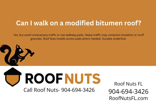 Can I walk on a modified bitumen roof?