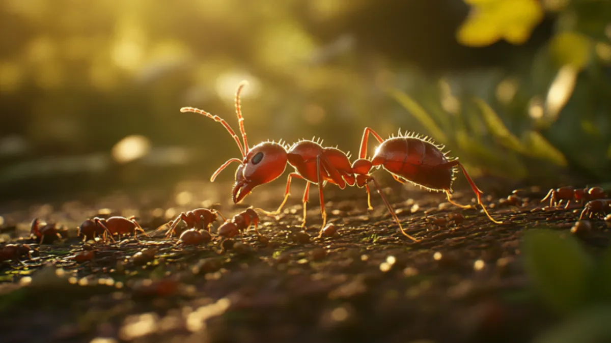 An image of ant on broken stem