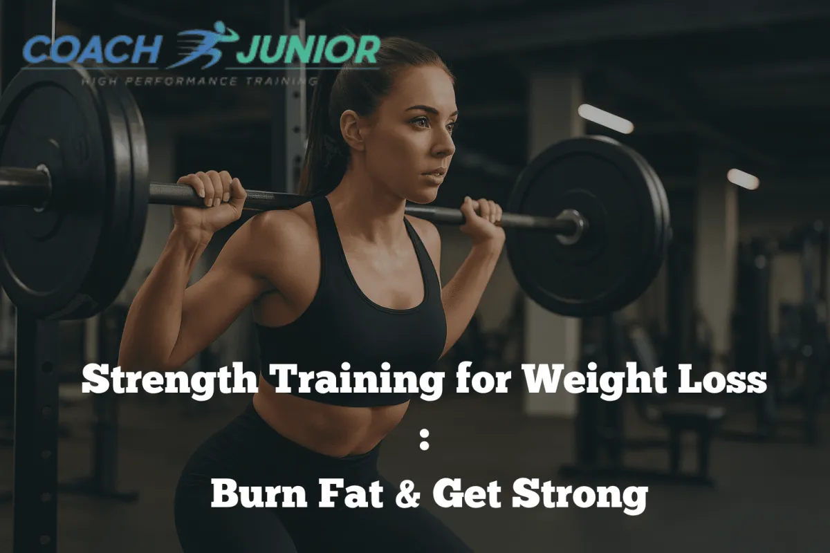 Strength training workout for weight loss showing muscle-building exercises to burn fat and get strong