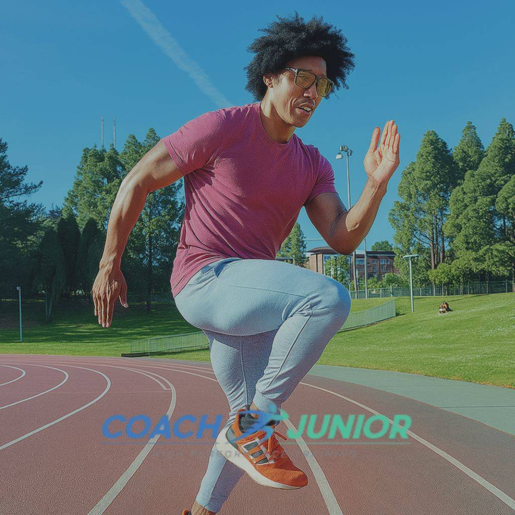 Athlete performing running drills to improve speed, agility, and overall running performance