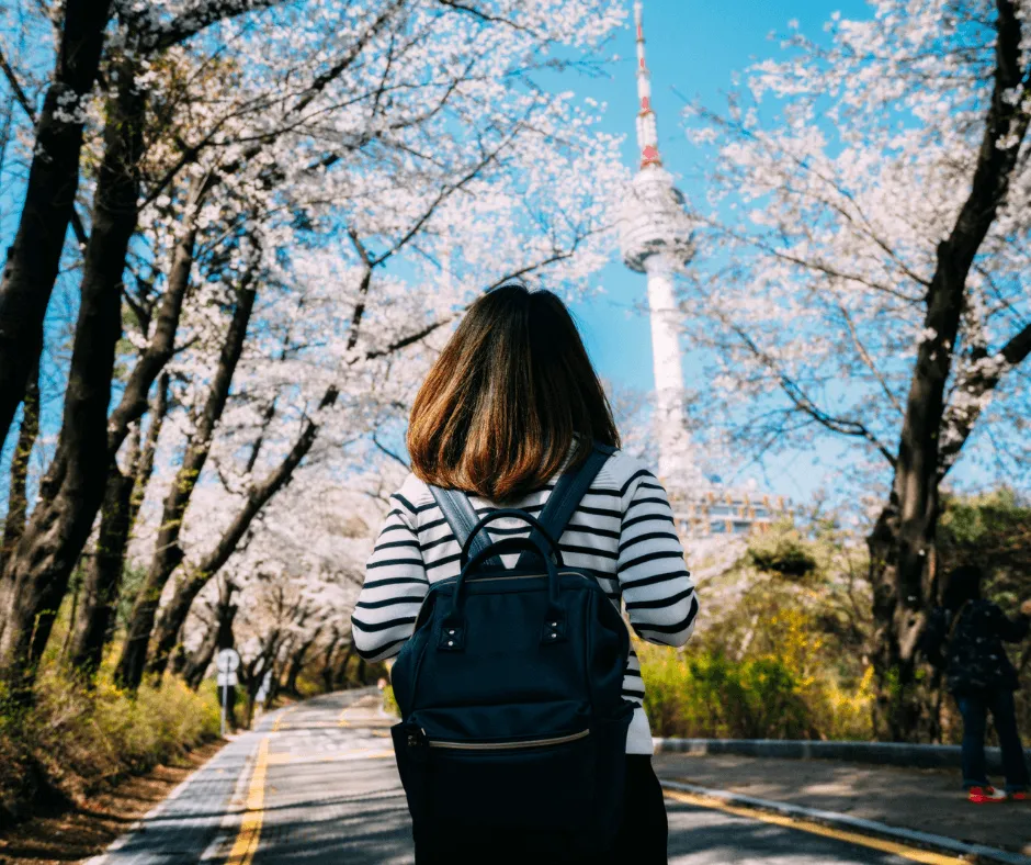 Girl with backpack 