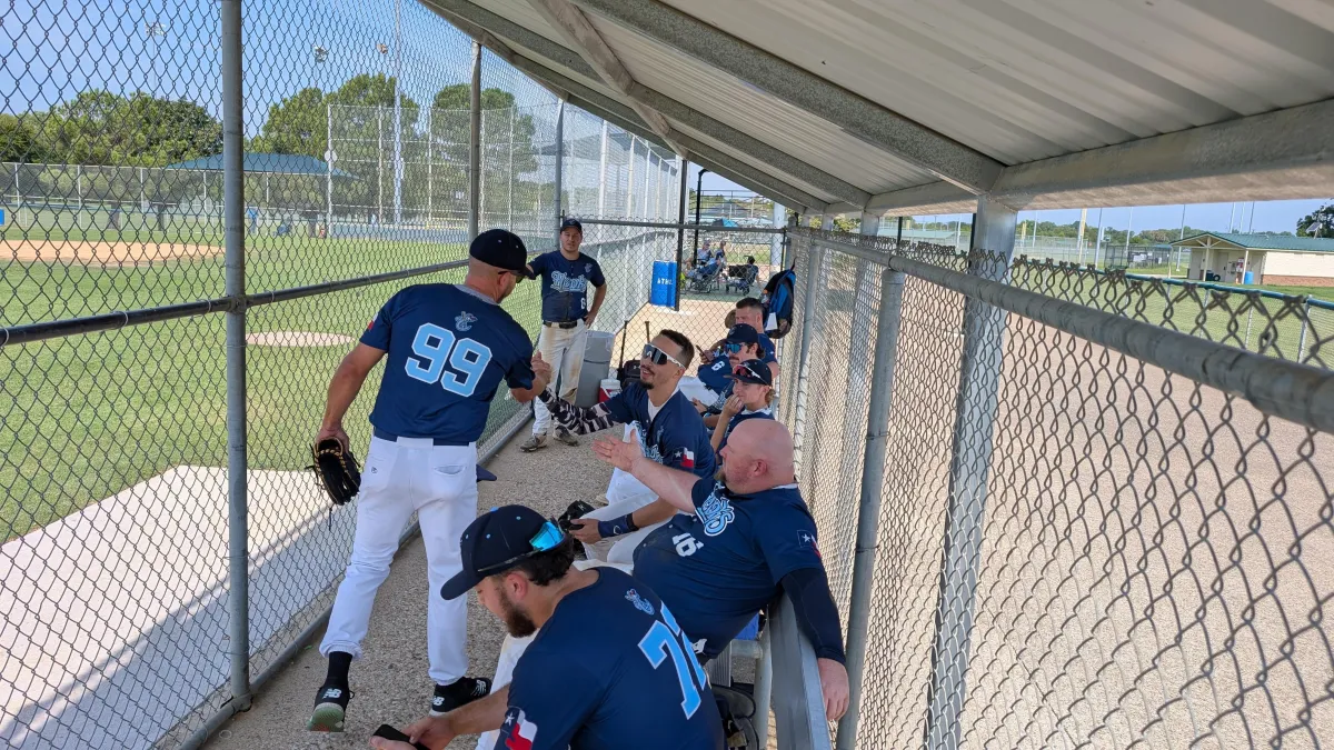 Dugout view of the Hooks