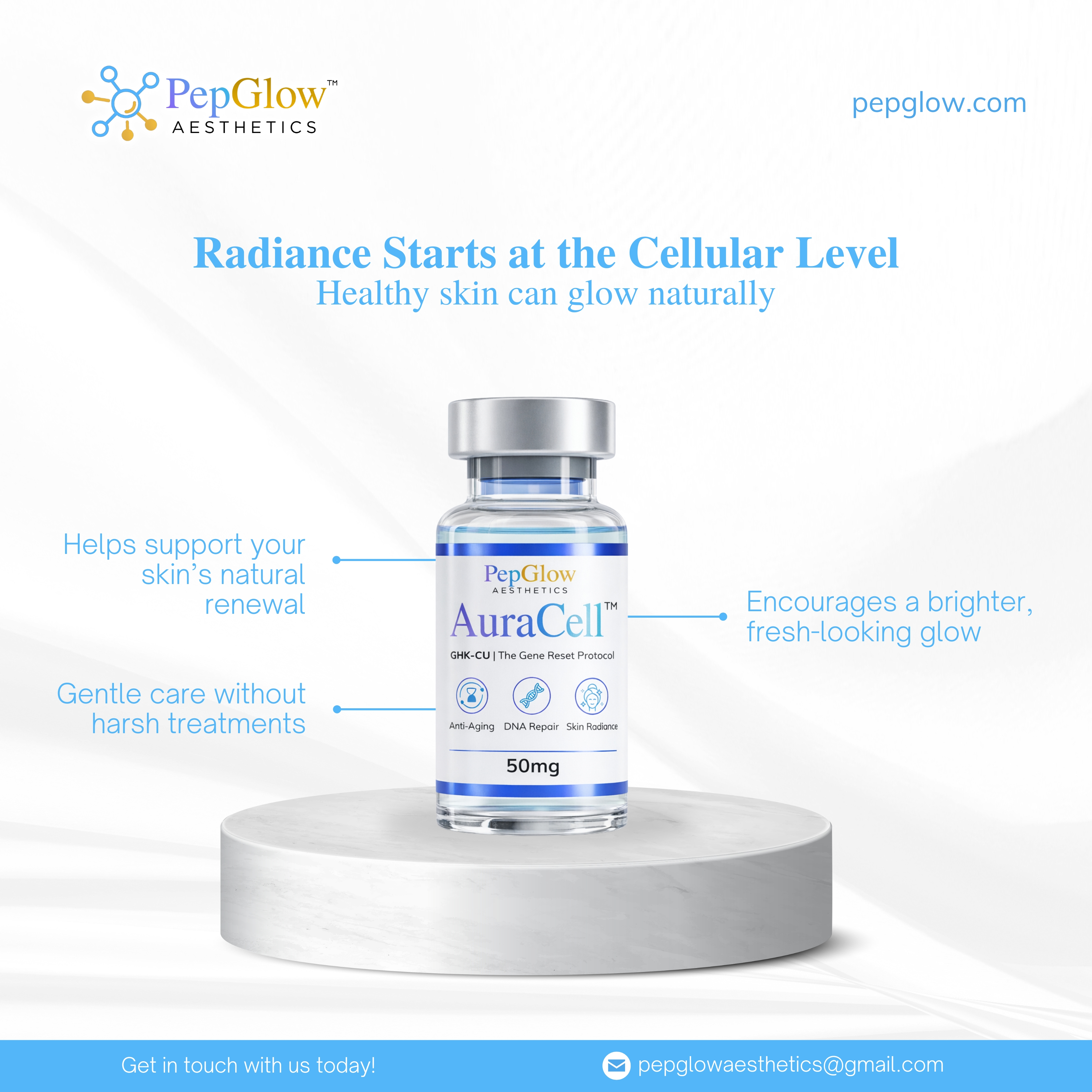 AuraCell™️ Explained: How GHK-Cu Rejuvenates Skin at the Cellular Level